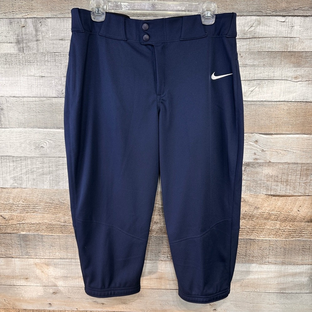 Nike Womens Vapor Select 3/4 Fastpitch Softball Pants Navy Blue Large